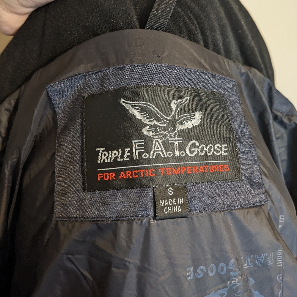 Triple F.A.T Goose Down Colburn Puffer Parka Jacket in Navy Blue Size Small NWT - Picture 14 of 16